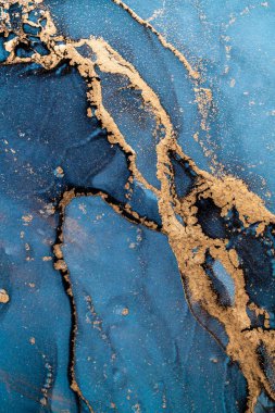 Mermer mürekkep soyut sanatının orijinal resmi. Örnek bir orjinal tablodan yüksek çözünürlüklü fotoğraf. Karargah kağıt dokusuna pürüzsüz mermer desen oluşturmak için soyut resim yapıldı.