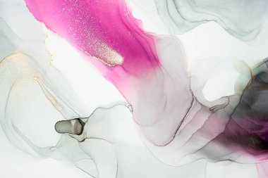 Mermer mürekkep soyut sanatının orijinal resmi. Örnek bir orjinal tablodan yüksek çözünürlüklü fotoğraf. Karargah kağıt dokusuna pürüzsüz mermer desen oluşturmak için soyut resim yapıldı.