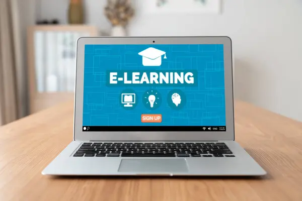 Strona Internetowa Learningu Modish Sofware Dla Studentów Nauki Online Sieci — Zdjęcie stockowe
