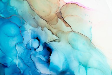 Mermer mürekkep soyut sanatının orijinal resmi. Örnek bir orjinal tablodan yüksek çözünürlüklü fotoğraf. Karargah kağıt dokusuna pürüzsüz mermer desen oluşturmak için soyut resim yapıldı.