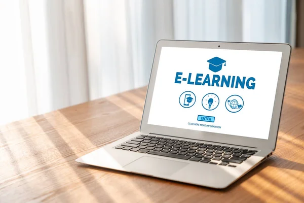 Learning Weboldal Modis Szoftverrel Hallgatók Számára Hogy Online Tanuljanak Internetes — Stock Fotó