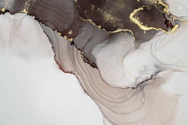 Mermer mürekkep soyut sanatının orijinal resmi. Örnek bir orjinal tablodan yüksek çözünürlüklü fotoğraf. Karargah kağıt dokusuna pürüzsüz mermer desen oluşturmak için soyut resim yapıldı.