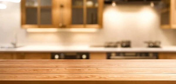 桌上台面 背景模糊 家庭厨房温馨 风格现代 — 图库照片