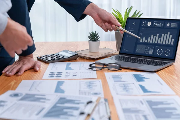 Busy Analyst Team Office Analyzing Financial Data Analysis Marketing Strategy — Stock Photo, Image