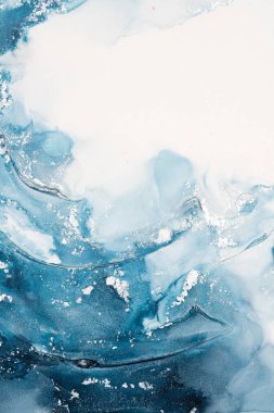 Mermer mürekkep soyut sanatının orijinal resmi. Örnek bir orjinal tablodan yüksek çözünürlüklü fotoğraf. Karargah kağıt dokusuna pürüzsüz mermer desen oluşturmak için soyut resim yapıldı.