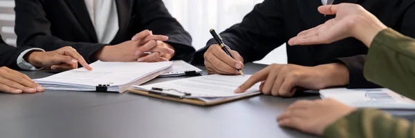 Panorama View Company Executive Sign Business Contract Business Partner Legal — Fotografia de Stock