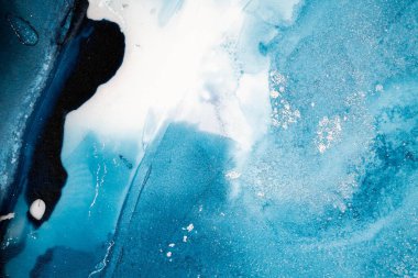 Mermer mürekkep soyut sanatının orijinal resmi. Örnek bir orjinal tablodan yüksek çözünürlüklü fotoğraf. Karargah kağıt dokusuna pürüzsüz mermer desen oluşturmak için soyut resim yapıldı.