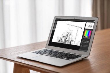 Mimari iş ve profesyonel tasarımcı için mimari tasarım modem yazılım uygulaması