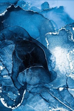 Mermer mürekkep soyut sanatının orijinal resmi. Örnek bir orjinal tablodan yüksek çözünürlüklü fotoğraf. Karargah kağıt dokusuna pürüzsüz mermer desen oluşturmak için soyut resim yapıldı.