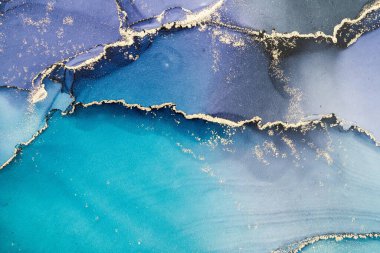 Mermer mürekkep soyut sanatının orijinal resmi. Örnek bir orjinal tablodan yüksek çözünürlüklü fotoğraf. Karargah kağıt dokusuna pürüzsüz mermer desen oluşturmak için soyut resim yapıldı.