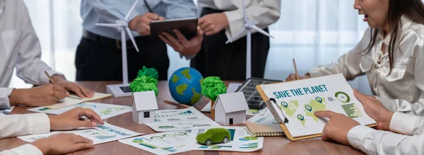 Eco Business Bedrijf Vergadering Met Groep Van Zakenmensen Planning Strategie — Stockfoto