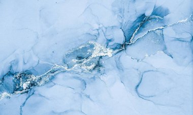 Mermer mürekkep soyut sanatının orijinal resmi. Örnek bir orjinal tablodan yüksek çözünürlüklü fotoğraf. Karargah kağıt dokusuna pürüzsüz mermer desen oluşturmak için soyut resim yapıldı.
