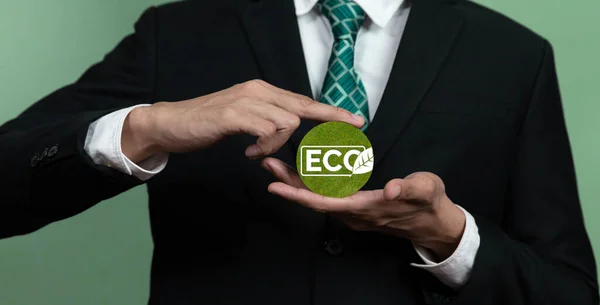 가능하고 친환경적 비즈니스 개념을 장려하는 친화적 기업은 Eco 종이를 Co2 — 스톡 사진