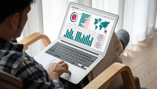 Dashboard Danych Biznesowych Zapewniają Modish Analityka Wywiadu Biznesowego Planowania Strategii — Zdjęcie stockowe