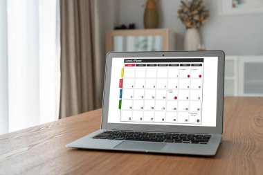 Kişisel düzenleyici ve çevrimiçi iş için mod zamanlama planlaması için bilgisayar yazılım uygulaması takvimiName