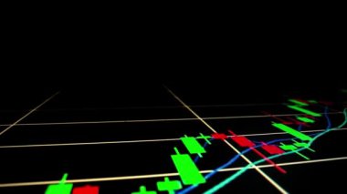 Yakın çekim makro çekim grafiği LED ekranda, büyüme grafiğini ekonomik patlama ya da boğa piyasa noktası konsepti olarak gösteriyor. Finansal yatırım için uygun pozitif borsa.