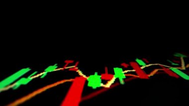 Yakın çekim makro çekim grafiği LED ekranda, büyüme grafiğini ekonomik patlama ya da boğa piyasa noktası konsepti olarak gösteriyor. Finansal yatırım için uygun pozitif borsa.