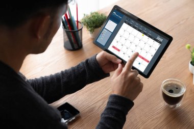 Kişisel düzenleyici ve çevrimiçi iş için mod zamanlama planlaması için bilgisayar yazılım uygulaması takvimiName