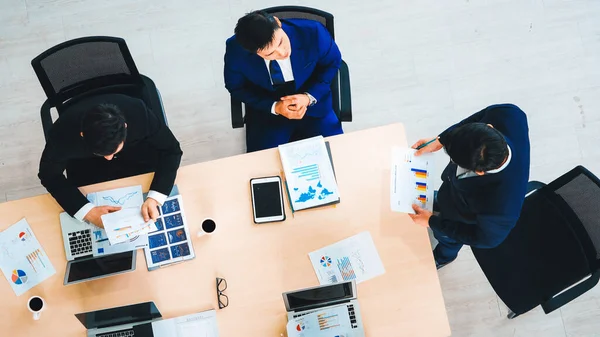 Business People Group Meeting Shot Top View Office Profession Businesswomen — Stock Photo, Image