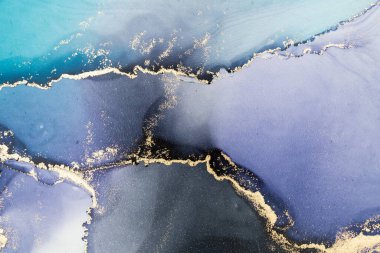 Mermer mürekkep soyut sanatının orijinal resmi. Örnek bir orjinal tablodan yüksek çözünürlüklü fotoğraf. Karargah kağıt dokusuna pürüzsüz mermer desen oluşturmak için soyut resim yapıldı.