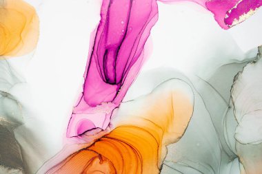 Mermer mürekkep soyut sanatının orijinal resmi. Örnek bir orjinal tablodan yüksek çözünürlüklü fotoğraf. Karargah kağıt dokusuna pürüzsüz mermer desen oluşturmak için soyut resim yapıldı.