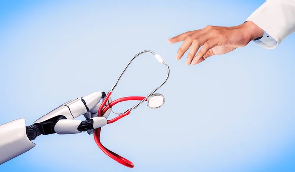 Representación Robot Médico Inteligencia Artificial Que Trabaja Futuro Hospital Salud —  Fotos de Stock