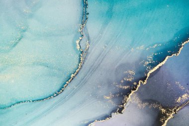 Mermer mürekkep soyut sanatının orijinal resmi. Örnek bir orjinal tablodan yüksek çözünürlüklü fotoğraf. Karargah kağıt dokusuna pürüzsüz mermer desen oluşturmak için soyut resim yapıldı.