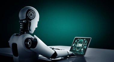 CRM işletme ve işletme için modern bilgisayarda müşteri ilişkileri yönetim sistemi