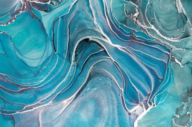 Mermer mürekkep soyut sanatının orijinal resmi. Örnek bir orjinal tablodan yüksek çözünürlüklü fotoğraf. Karargah kağıt dokusuna pürüzsüz mermer desen oluşturmak için soyut resim yapıldı.