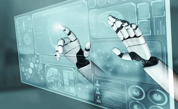 Representación Robot Médico Inteligencia Artificial Que Trabaja Futuro Hospital Salud — Foto de Stock