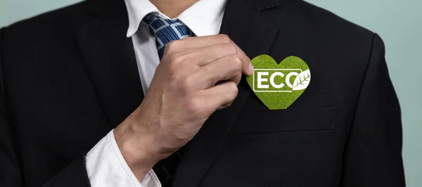 Umweltfreundliche Unternehmen Die Ein Nachhaltiges Und Grünes Geschäftskonzept Fördern Mit — Stockfoto