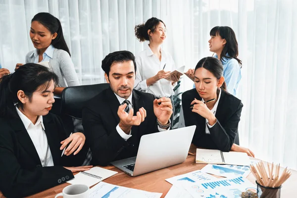 Diverse Group Business Analyst Team Analyzing Financial Data Report Paper — Stock Photo, Image