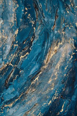 Mermer mürekkep soyut sanatının orijinal resmi. Örnek bir orjinal tablodan yüksek çözünürlüklü fotoğraf. Karargah kağıt dokusuna pürüzsüz mermer desen oluşturmak için soyut resim yapıldı.