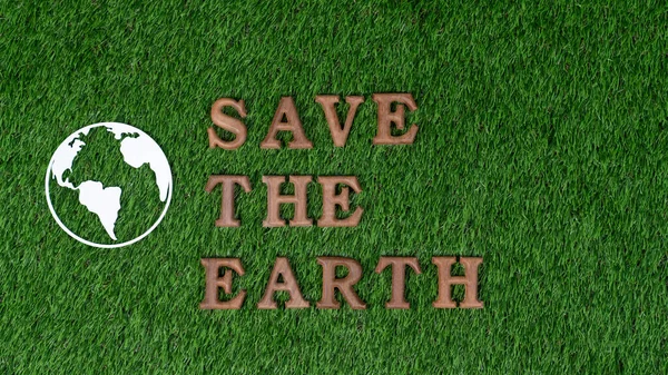 Кампания Экологической Осведомленности Концепции Дня Земли Демонстрирует Сообщение Организованное Earth — стоковое фото