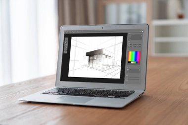 Mimari iş ve profesyonel tasarımcı için mimari tasarım modem yazılım uygulaması