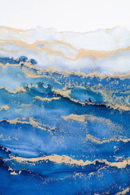 Marble ink abstract art from meticulous original painting abstract background . Painting was painted on high quality paper texture to create smooth marble background pattern of ombre alcohol ink .