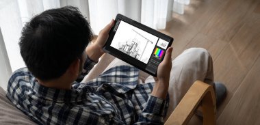 Mimari iş ve profesyonel tasarımcı için mimari tasarım modem yazılım uygulaması