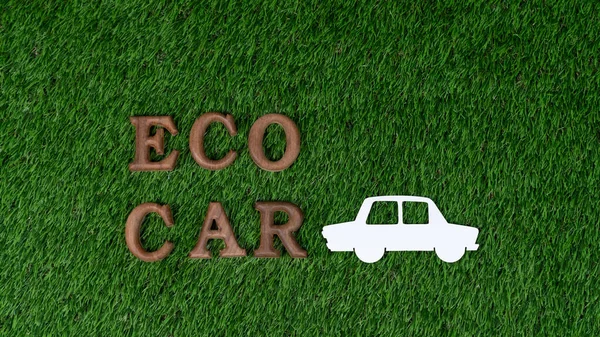 Környezetbarát Autó Elektromos Járművek Üzenete Jelképpel Környezetbarát Közlekedésről Szóló Kampány — Stock Fotó