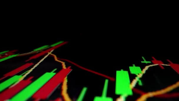 Розкриття Макросекторного Руху Світлодіоденному Екрані Зниження Економічної Кризи Фондового Ринку — стокове відео