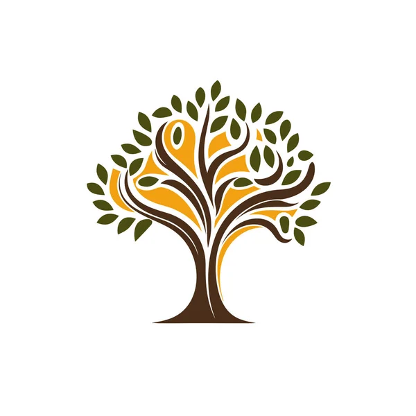 Jednoduché Logo Stromu Strom Jednoduchý Vektorový Styl Ilustrace — Stockový vektor