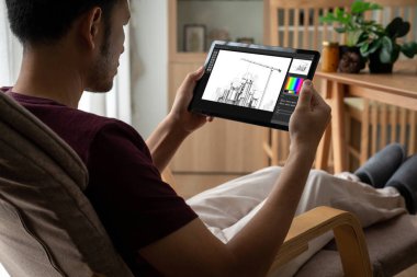 Mimari iş ve profesyonel tasarımcı için mimari tasarım modem yazılım uygulaması