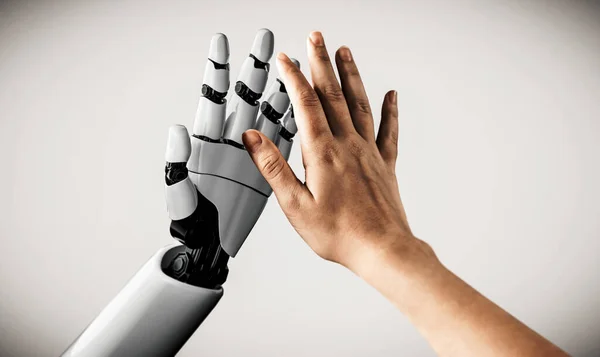 Artificial Intelligence Research Robot Cyborg Development Future People Living Digital — Stock Photo, Image