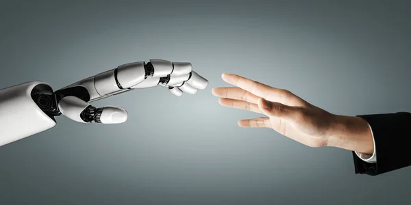 Vykreslování Umělé Inteligence Výzkum Vývoje Robotů Kyborgů Pro Budoucnost Lidí — Stock fotografie