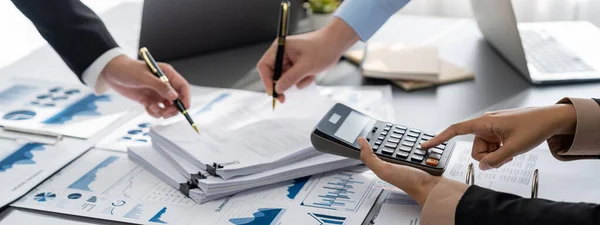 Auditor Accountant Team Working Office Analyze Financial Data Accounting Record — Stock Photo, Image