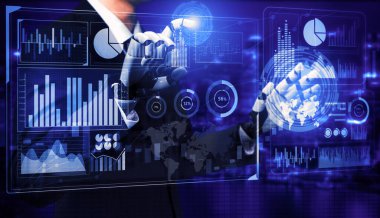 Gelecekçi robot teknolojisi geliştirme, yapay zeka yapay zeka ve makine öğrenme kavramı. İnsan hayatının geleceği için küresel robot biyonik bilim araştırması. 3B illüstrasyon.