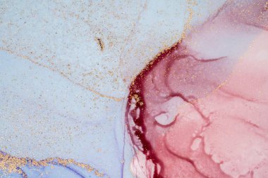 Mermer mürekkep soyut sanatının orijinal resmi. Örnek bir orjinal tablodan yüksek çözünürlüklü fotoğraf. Karargah kağıt dokusuna pürüzsüz mermer desen oluşturmak için soyut resim yapıldı.