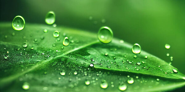 Фон зеленого листа крупным планом. Природная листва, текстура листьев для демонстрации концепции зеленого бизнеса и экологии для эффектного зеленого и натурального товарного фона. 3D иллюстрация