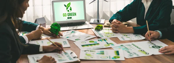 Affichage Campagne Sensibilisation Écologie Verte Sur Ordinateur Portable Lors Une — Photo