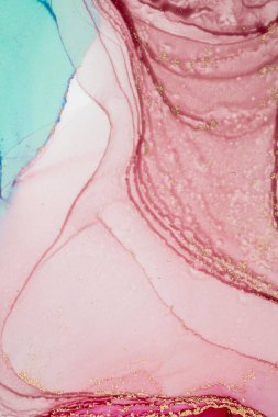 Mermer mürekkep soyut sanatının orijinal resmi. Örnek bir orjinal tablodan yüksek çözünürlüklü fotoğraf. Karargah kağıt dokusuna pürüzsüz mermer desen oluşturmak için soyut resim yapıldı.