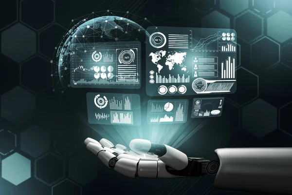 Representación Desarrollo Tecnología Robótica Futurista Inteligencia Artificial Concepto Aprendizaje Automático — Foto de Stock